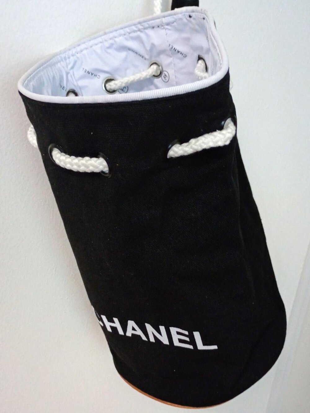 CHANEL VIP Set Medium And Large Bucket Canvas Drawstring Toiletry Cosmetic Bags